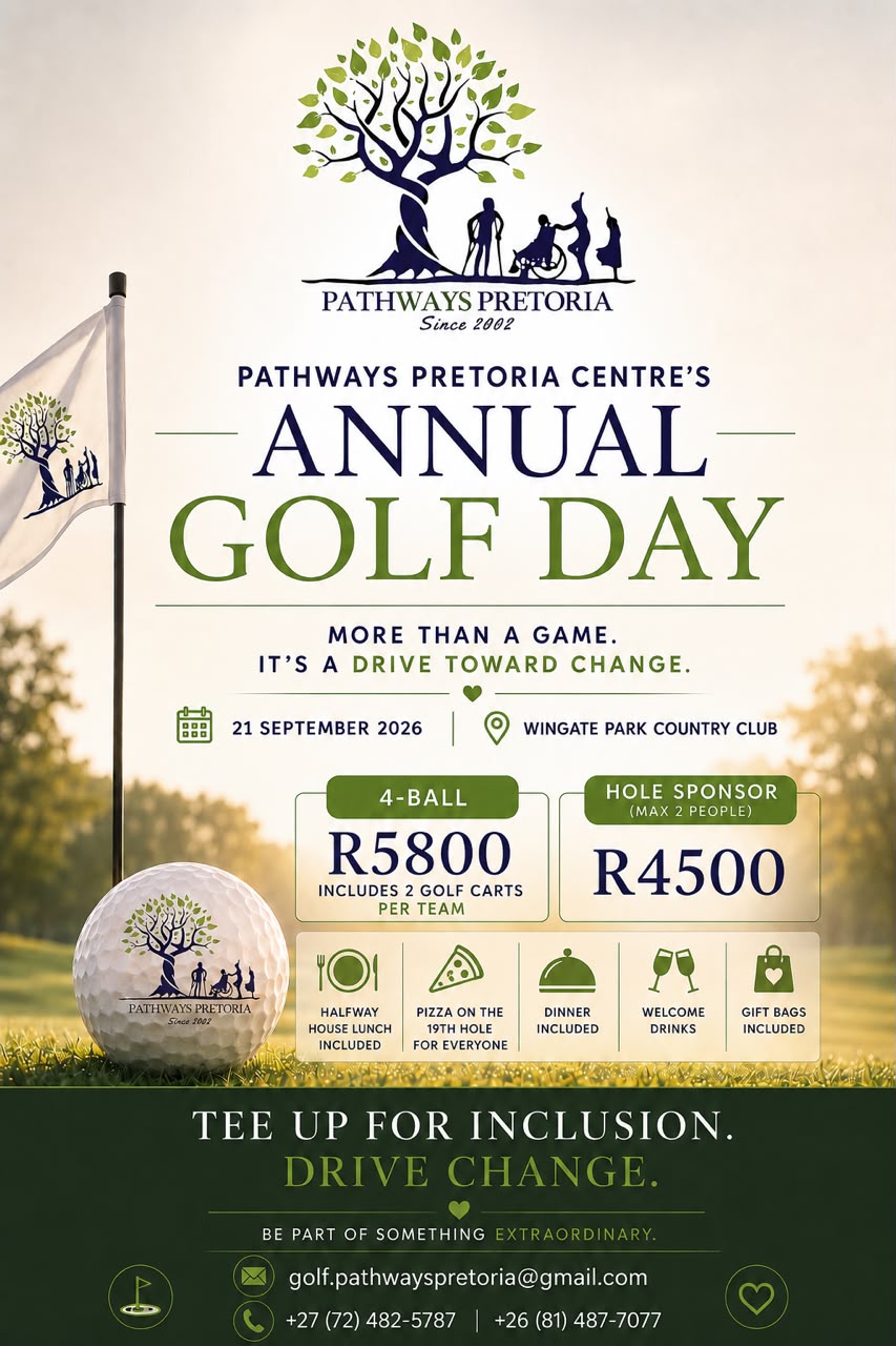 Flyer for Pathways Pretoria Centre's Annual Golf day